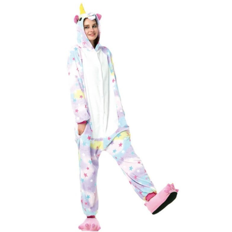 Disfraz de Unicornio Pijama Peluche Estrellas - Disfraces de Animales Adultos