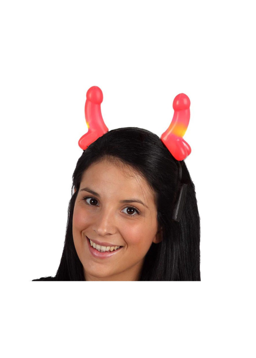 Diadema Penes Rojos con Luces - Diademas y Gorros para Despedidas