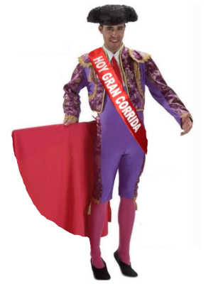Disfraz de Torero Morado con Banda - Despedidas de soltero - Disfraces Despedida Soltero