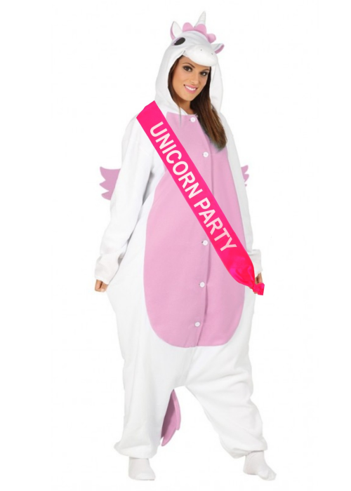 Disfraz de Unicornio Rosa con Banda - Disfraces de Animales - DESPEDIDAS DE SOLTERO Y SOLTERA