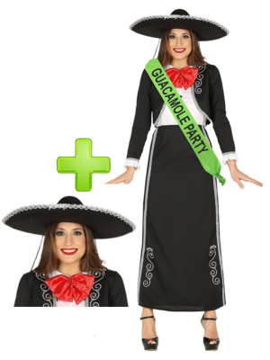 Comprar Disfraz de Mariachi chica con banda y gorro - Despedidas de soltera - Disfraces Despedida Soltera