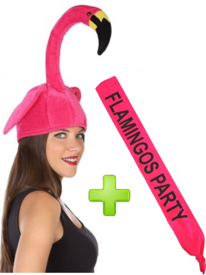 Set de Gorro de flamenco y banda - Complementos Despedidas - Set para Despedidas