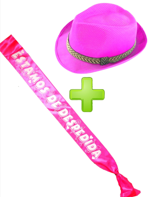 Set de gorro fucsia y banda - Complementos despedida - Set para Despedidas