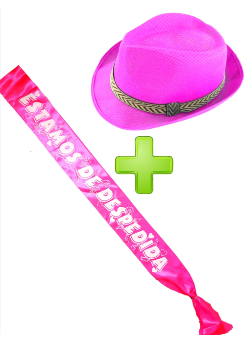 Set de gorro fucsia y banda - Complementos despedida - Set para Despedidas