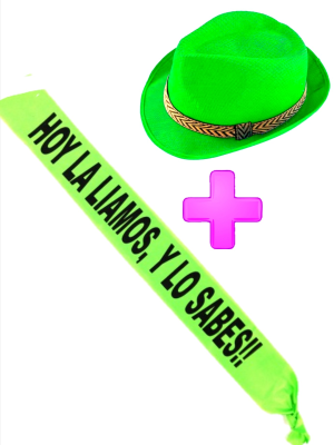 Conjunto Gorro Verde e banda - Complementos Despedidas