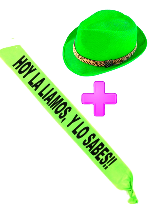 Set Gorro Verde y banda - Complementos Despedidas - Diademas y Gorros para Despedidas