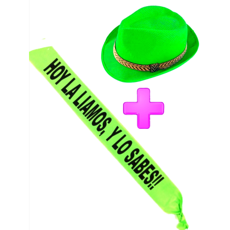 Set Gorro Verde y banda - Complementos Despedidas - Diademas y Gorros para Despedidas
