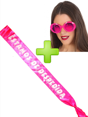 Set de Gafas Rosas y Banda - Complementos Despedida - Set para Despedidas