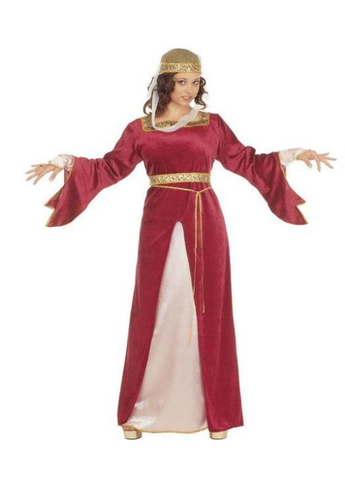 Disfraz de Medieval Mujer. Vestido de dama medieval rojo