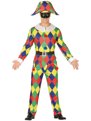 Disfraz de Arlequin Colores Hombre - Disfraces de Payasos para Hombres