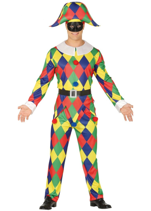 Disfraz de Arlequin Colores Hombre - Disfraces de Payasos para Hombres