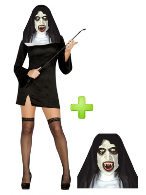 Disfraz de Monja Fantasma corto - Disfraces Halloween - Disfraces Halloween Mujer