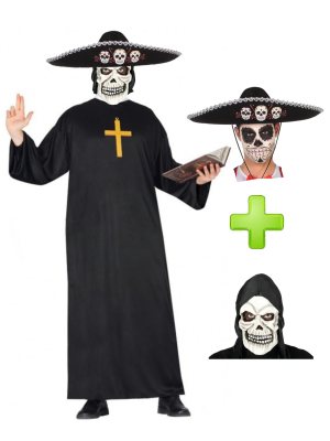 Disfraz de Catrino Cura - Disfraces Halloween - Disfraces Halloween Hombre