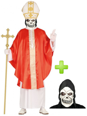 Disfraz de Papa Rojo calavera - Disfraces Halloween - Disfraces Halloween Hombre