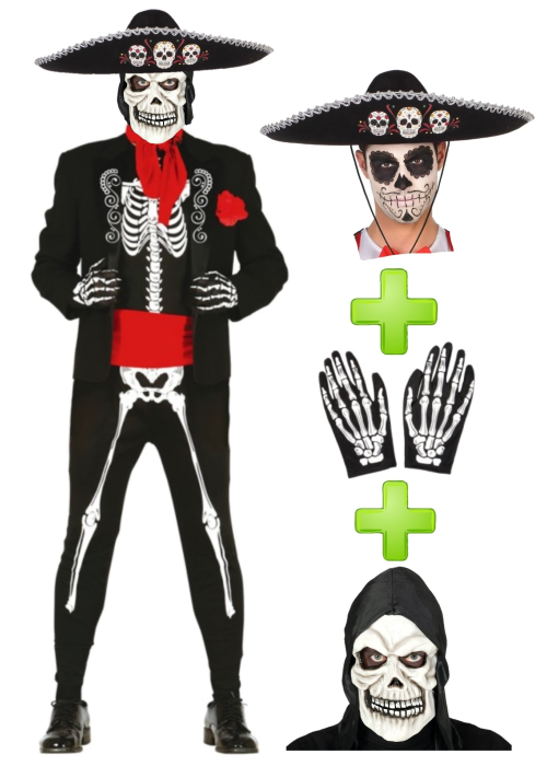 Disfressa d'un Mariachi esquelet complet de Disfresses de Halloween