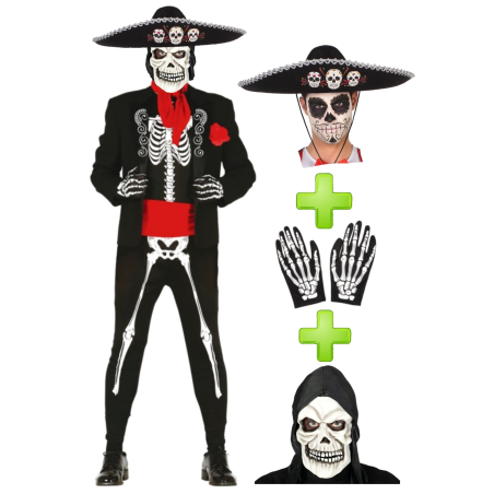 Disfraz de Esqueleto Mariachi para Hombre - Disfraces Halloween Calaveras