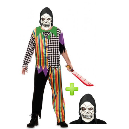 Disfraz de Payaso asesino Calavera - Disfraces Halloween - Disfraces Halloween Hombre