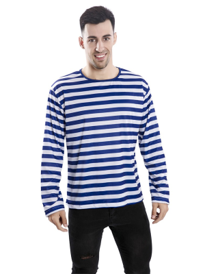 Camiseta de Rayas Azul y Blanca - Chaquetas y Camisetas