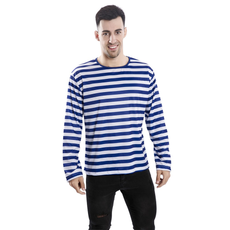 Camiseta de Rayas Azul y Blanca - Chaquetas y Camisetas