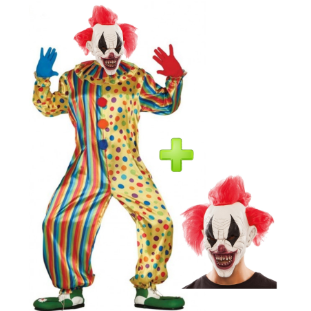 Mozorro Clown Killer batera maskara - Jantziak Hallowen