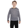 Camiseta de Rayas Negra y Blanca Infantil - Disfraces de Policias y Presos Infantiles