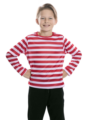 Camiseta de Raias en Branco e Negro Neno