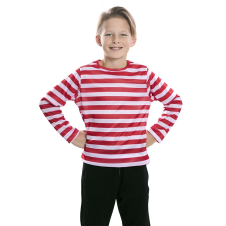 Camiseta de Rayas Roja y Blanca Infantil - Chaquetas y Camisetas