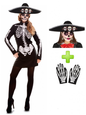 Mozorro Catrina soineko labur - Halloween Jantziak