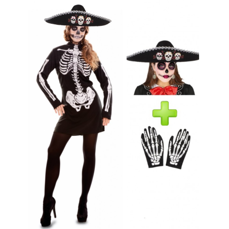 Vestit Catrina curt vestit - Vestits de Halloween