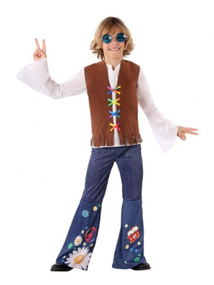 Disfraz de Hippie Marron Niño - Disfraces de Hippie para Niño
