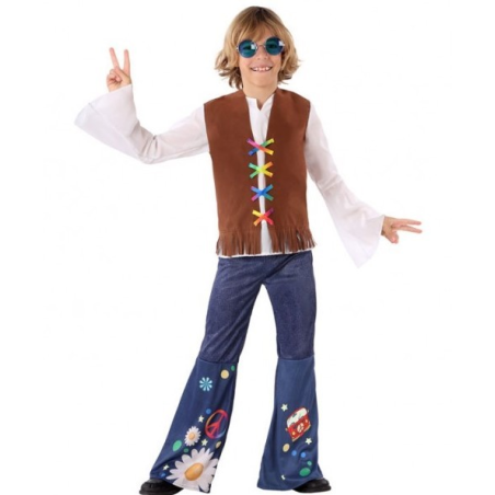 Disfraz de Hippie Marron Niño - Disfraces de Hippie para Niño