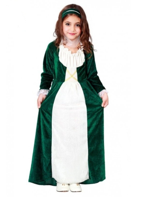 Comprar Disfraz de Dama Medieval Verde Infantil - Disfraces Medievales para Niñas