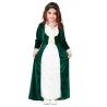 Disfraz de Dama Medieval Verde Infantil - Disfraces Medievales para Niñas