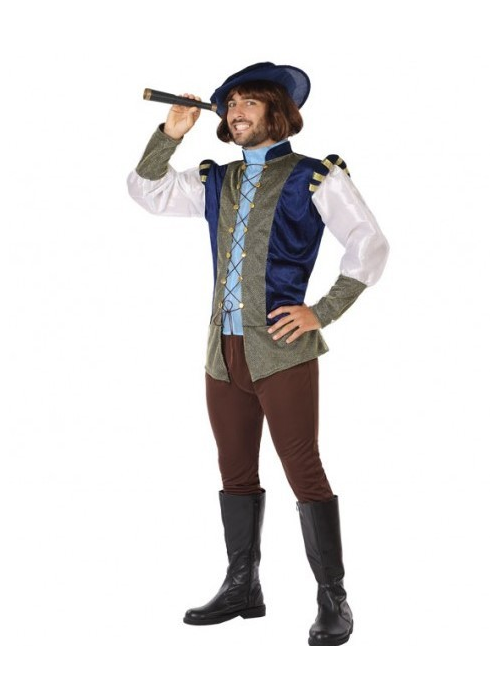 Disfraz de Conquistador Medieval Azul - Disfraces Medievales para Hombre