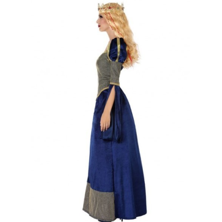 Disfraz de Reina Medieval Azul - Disfraces Medievales para Mujer