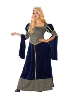 Disfraz de Reina Medieval Azul - Disfraces Medievales para Mujer