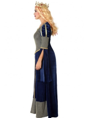 Disfraz de Reina Medieval Azul - Disfraces Medievales para Mujer