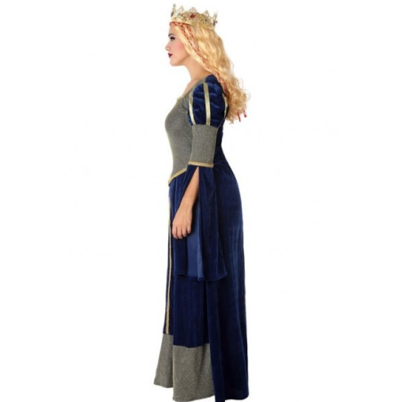 Disfraz de Reina Medieval Azul - Disfraces Medievales para Mujer