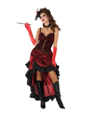 Disfraz de Can Can Burdeos - Disfraces de Cabaret para Mujer