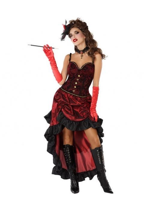 Disfraz de Can Can Burdeos - Disfraces de Cabaret para Mujer