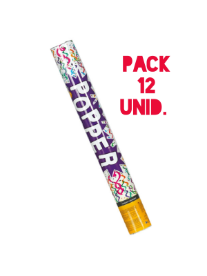 Pack 12 cañones confetti 40cm - Confetti y Serpentinas