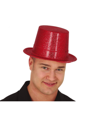 Top Hat Purpurina Vermella