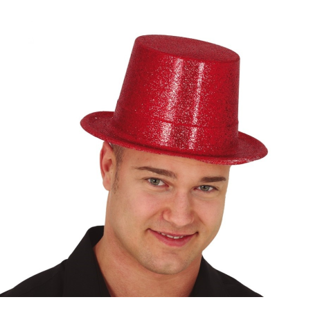 Top Hat Purpurina Vermella