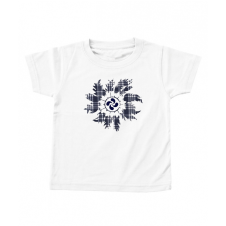Camiseta Eguzkilore Lauburu  de cuadrosBebe