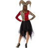 Disfraz de Arlequin Burdeos y Beige - Disfraces Halloween Mujer