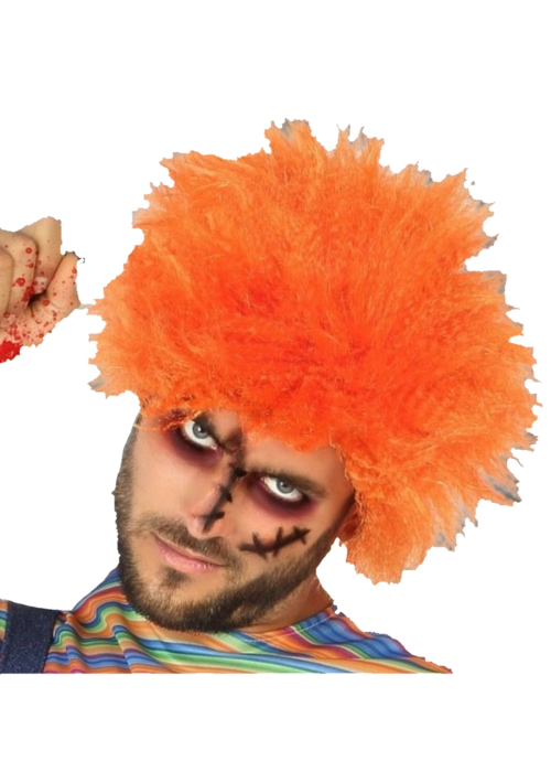 Peluca Despeinada Naranja - Complementos de Muñeco Diabolico