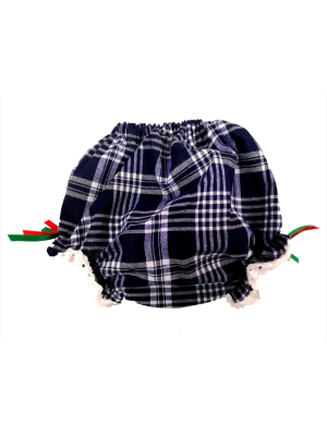 Cubrepañal de Cuadros con Puntilla - Trajes Vascos Bebe