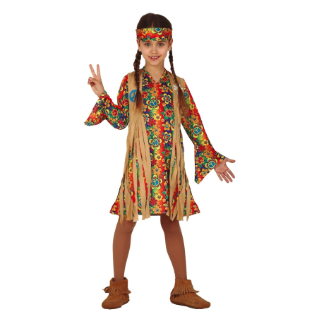Disfraz de Hippie Flower Flecos Niña - Disfraces años 60-70 (Hippies)