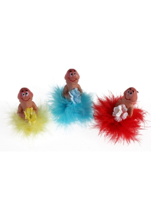 Broche Pene con Marabu y ramo - Broches y silbatos para Despedidas