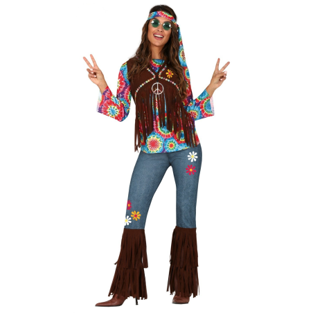 Disfraz de Hippie Flecos Mujer - Disfraces años 60-70 (Hippies)